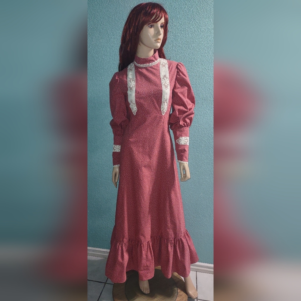 Vintage Long Sleeve Cottagecore Dress Sz S/M ?
